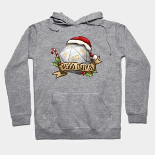 D20 Merry Critmas Dice White Hoodie